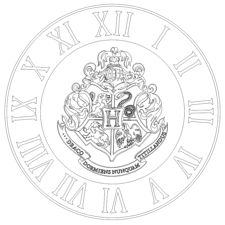 Laser Cut Harry Potter Hogwarts Crest Wall Clock