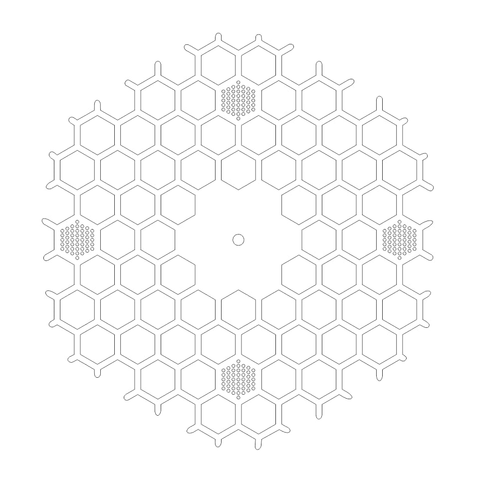 Laser Cut Honeycomb Wooden Wall Clock