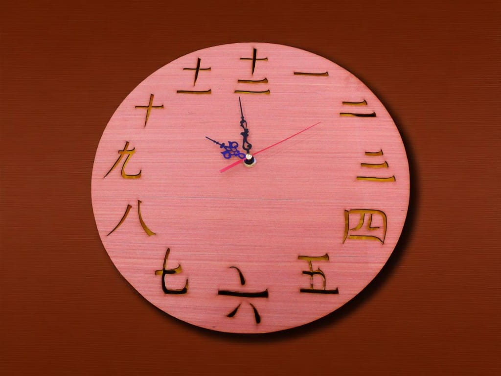 Laser Cut Wooden Chinese Numbers Clock