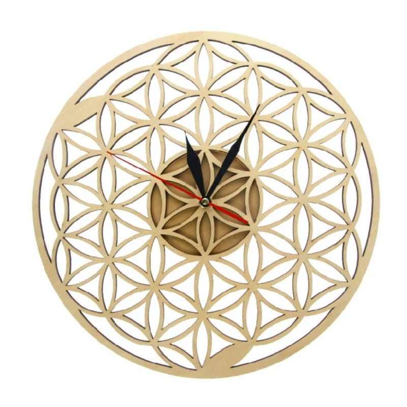Laser Cut Flower of Life Intersect Rings Geometric Wall Clock