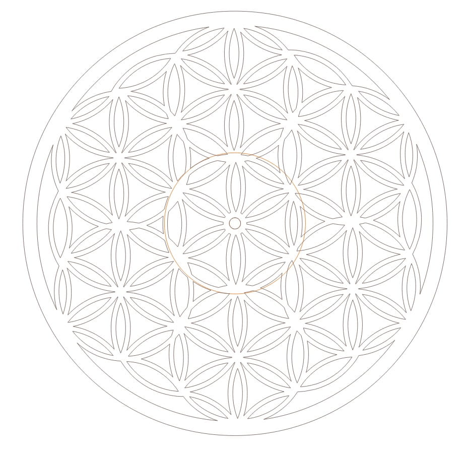 Laser Cut Flower of Life Intersect Rings Geometric Wall Clock