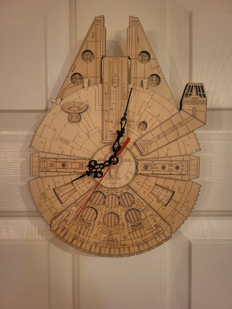 Laser Cut Millennium Falcon Clock