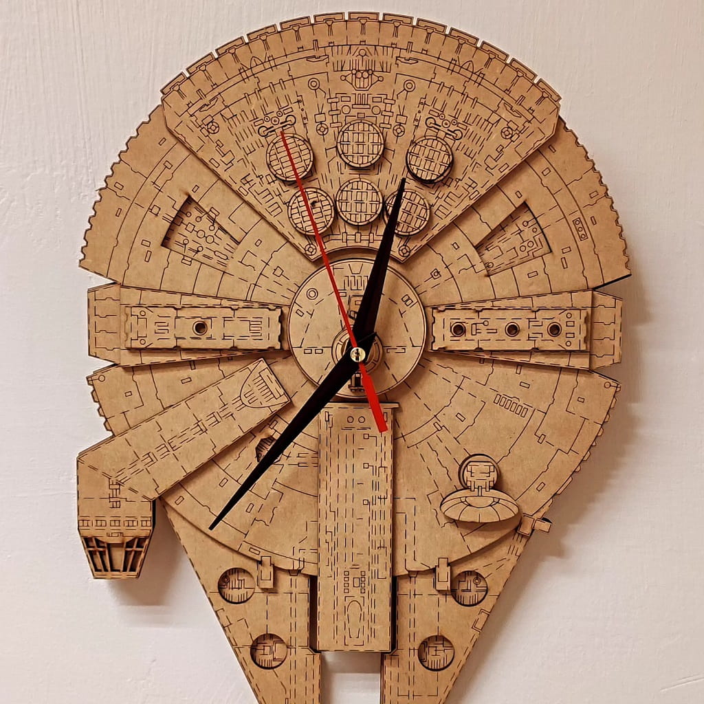 Laser Cut Millennium Falcon Clock