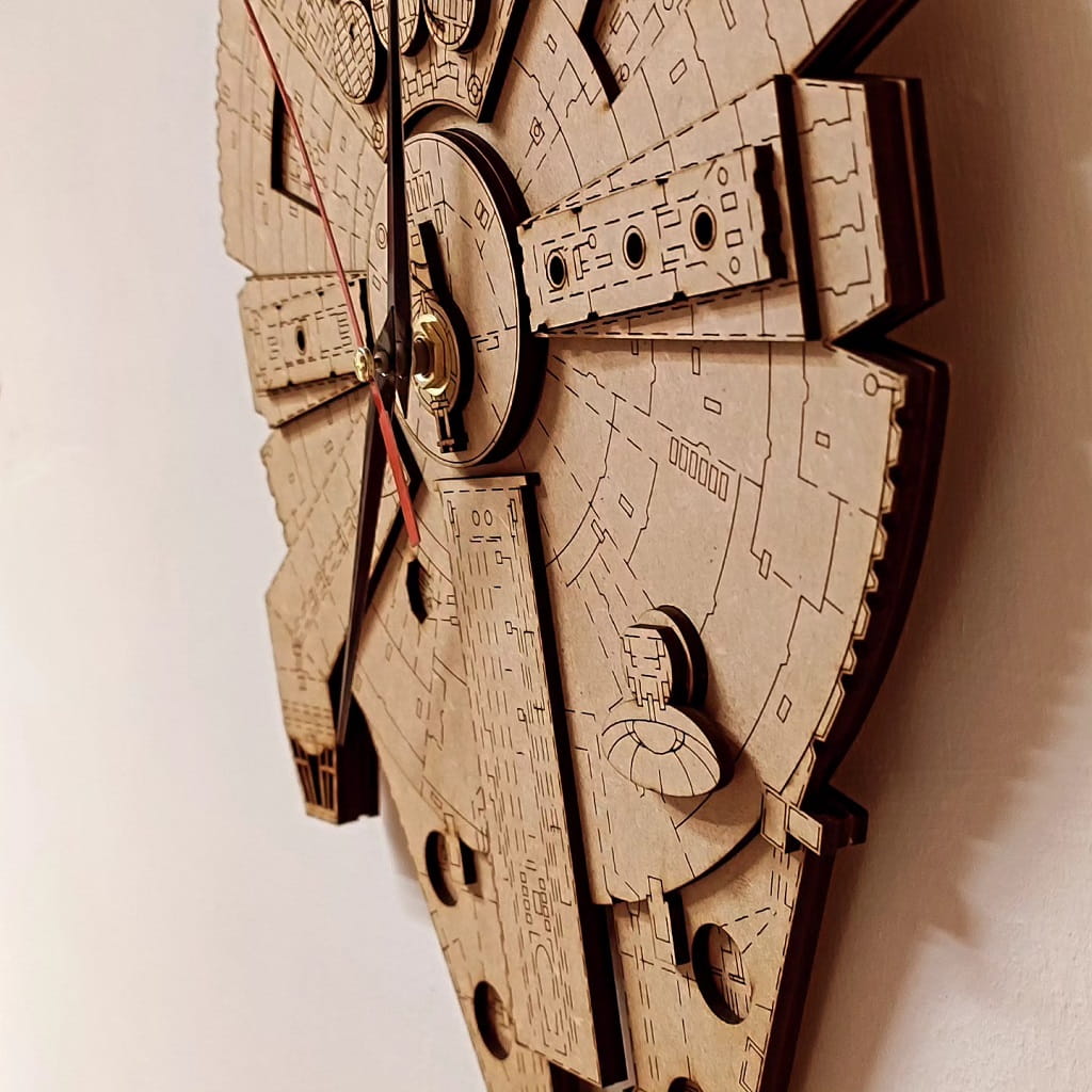 Laser Cut Millennium Falcon Clock