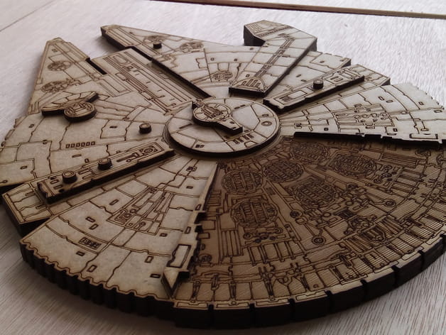 Laser Cut Millennium Falcon Clock
