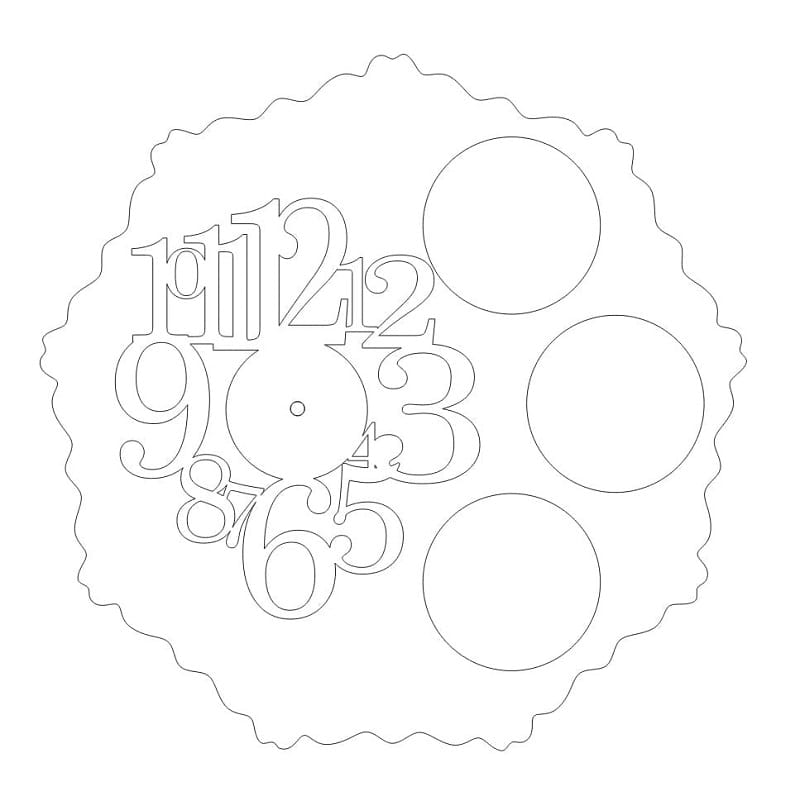 Laser Cut Personalized Wall Clock with Custom Photo Engravings