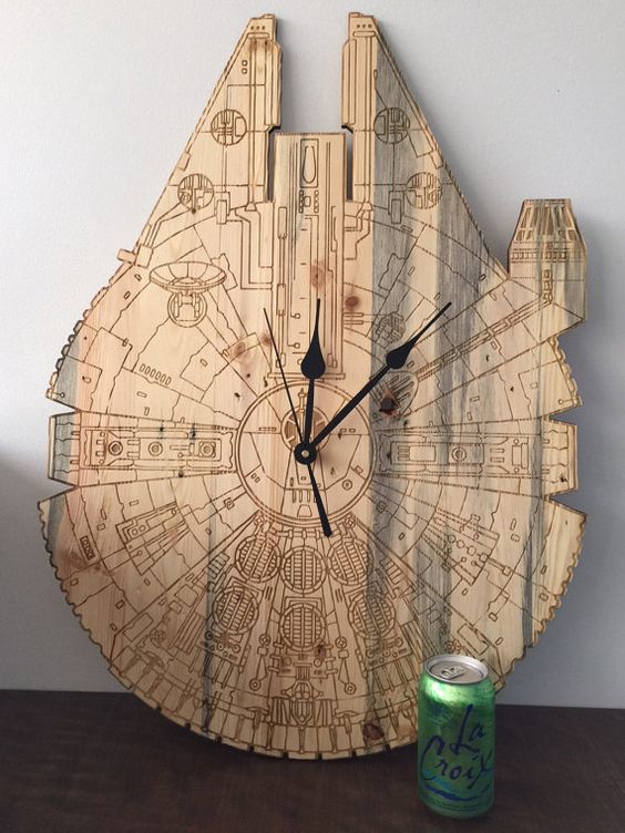 Laser Cut Millennium Falcon Star Wars Clock