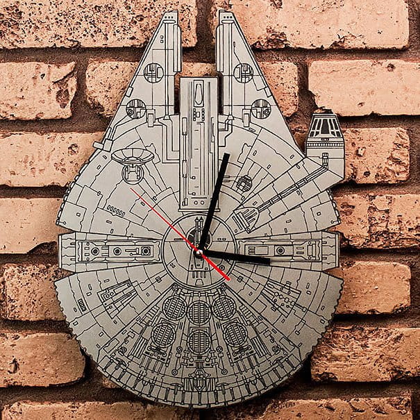 Laser Cut Millennium Falcon Star Wars Clock