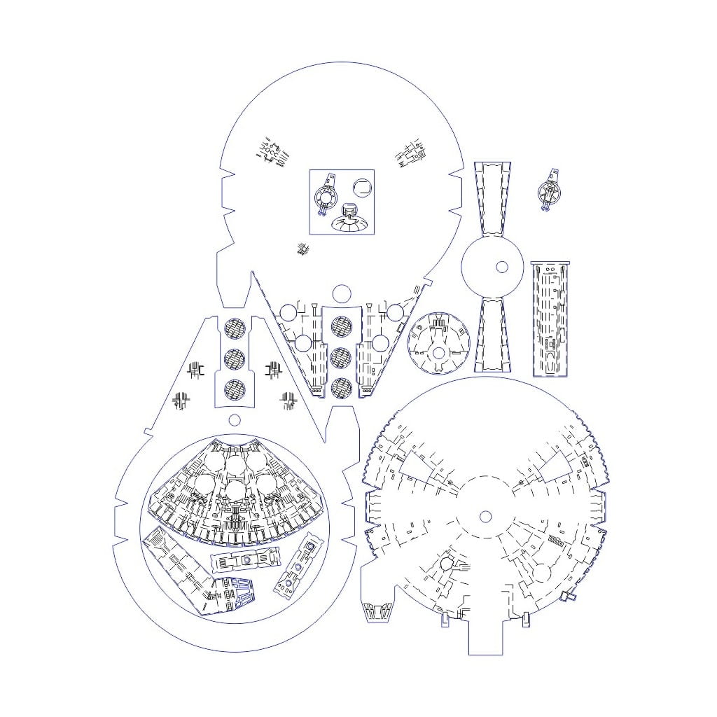 Laser Cut Millennium Falcon Star Wars Clock