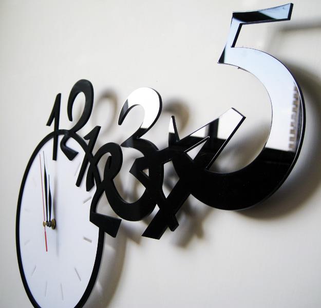 Laser Cut Jumping Out Numbers Wall Clock