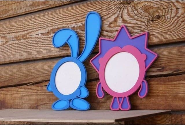 Laser Cut Krosh and Hedgehog Cartoon Photo Frame