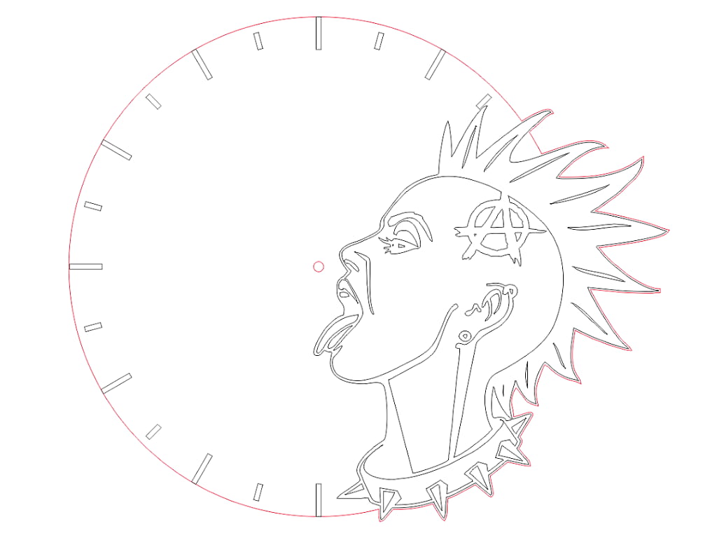 Laser Cut Punks Not Dead Wooden Wall Clock