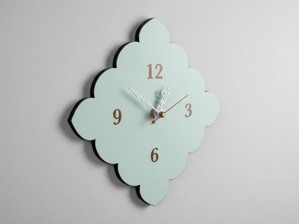 Laser Cut Tiny Scalloped Wall Clock