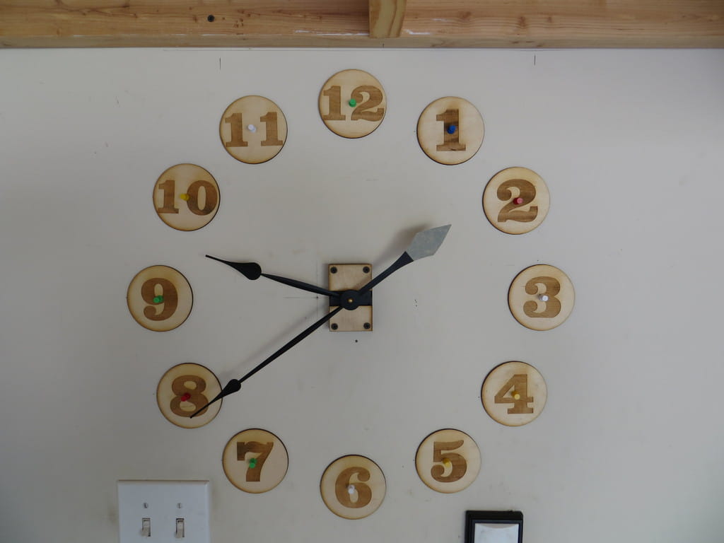 Laser Cut Wooden Number Wall Clock
