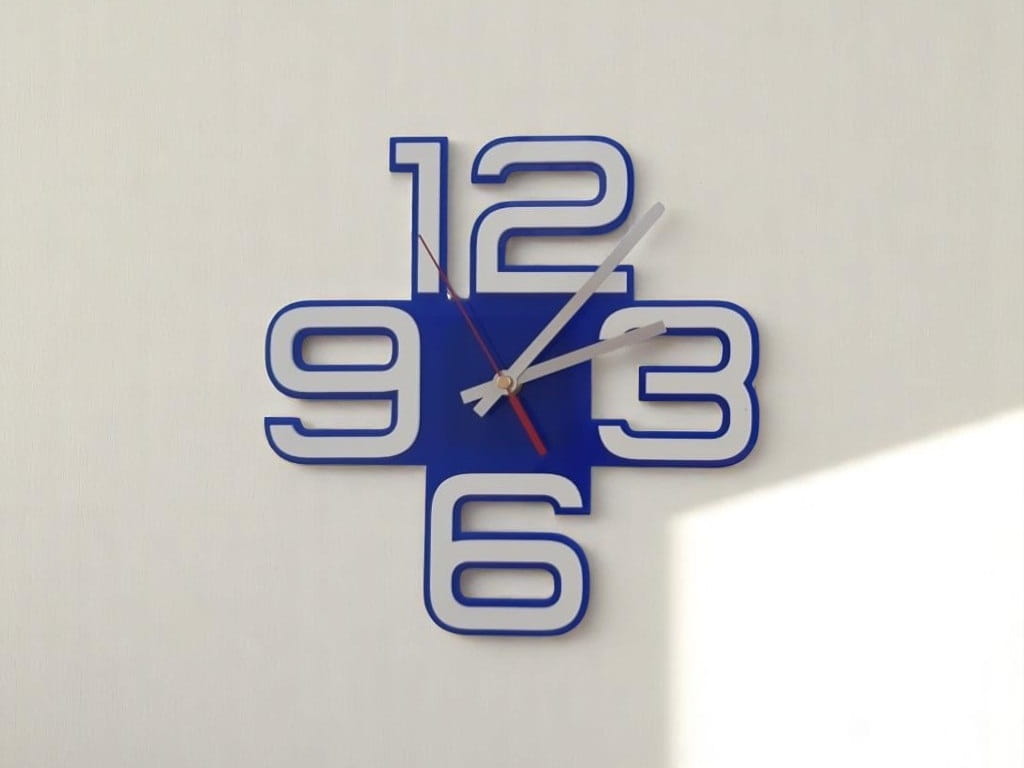 Laser Cut Modern Big Numbers Wall Clock