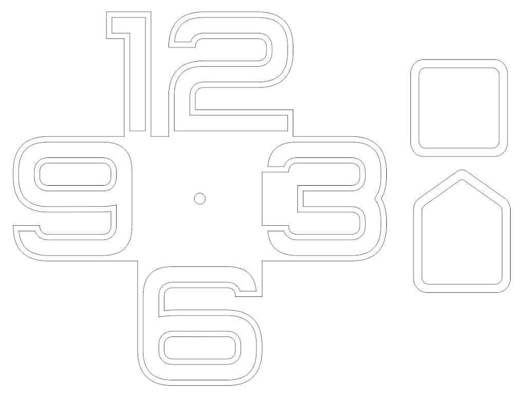 Laser Cut Modern Big Numbers Wall Clock
