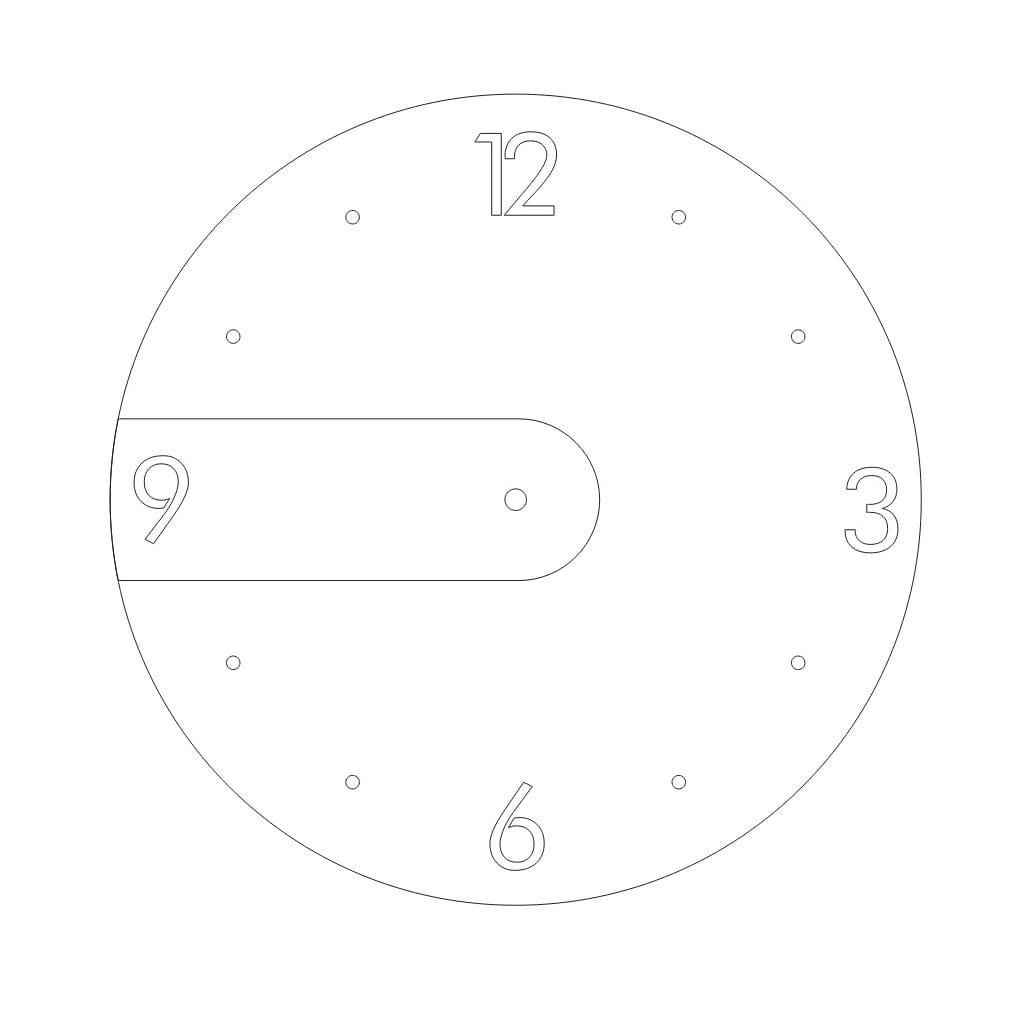 Laser Cut Modern Minimalist Acrylic and Wooden Wall Clock