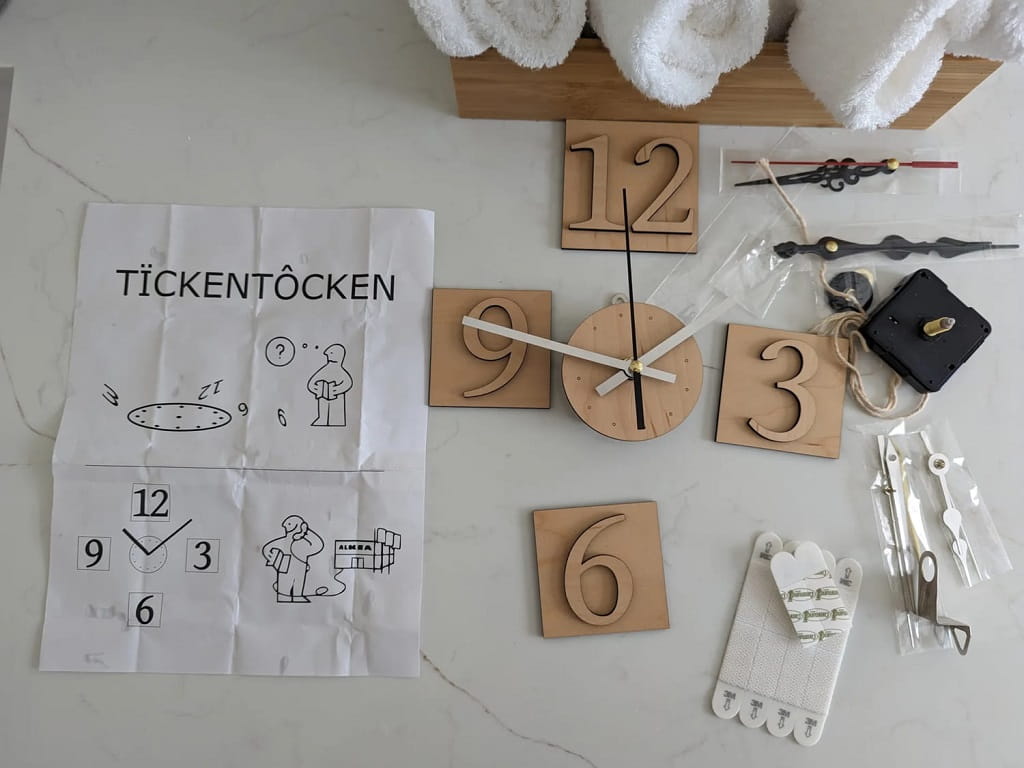 Laser Cut Wooden Frameless Wall Clock