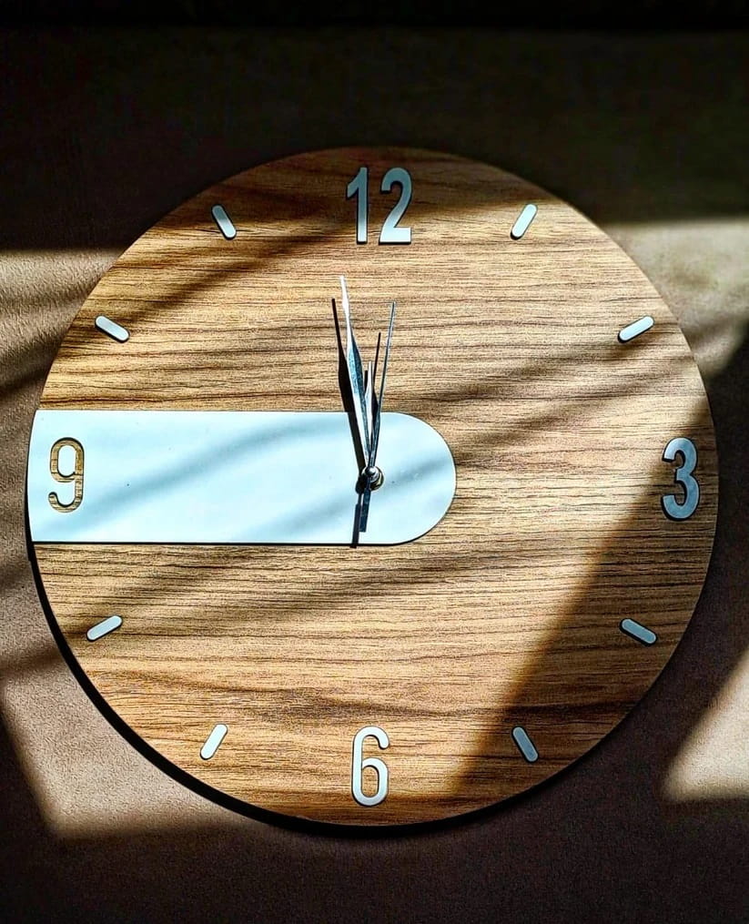 Laser Cut Modern Wooden Wall Clock