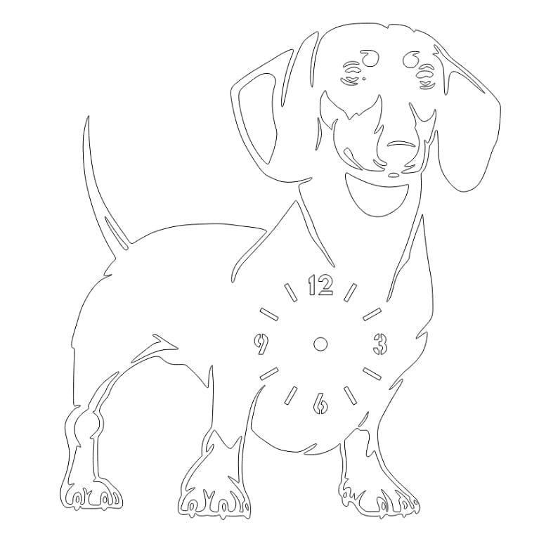 Laser Cut Dachshund Dog Wall Clock