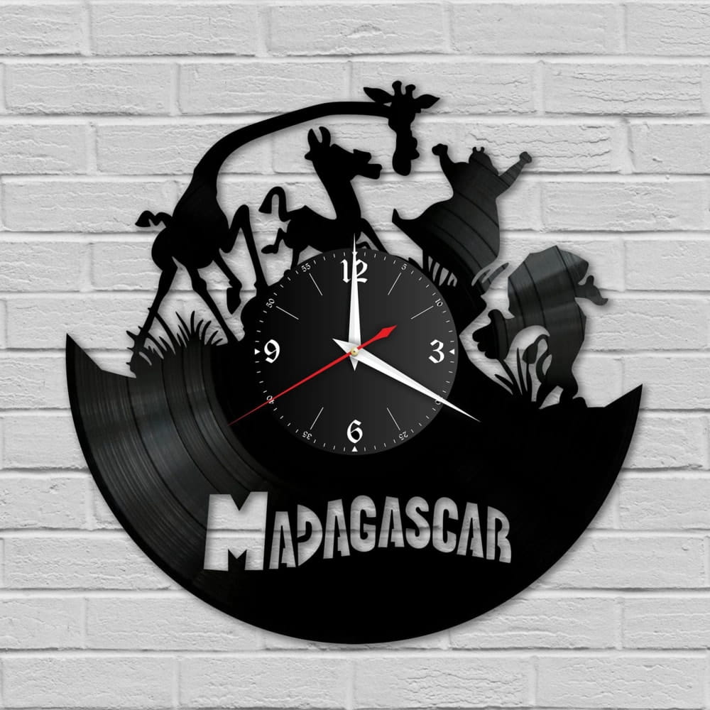 Laser Cut Madagascar Theme Vinyl Clock