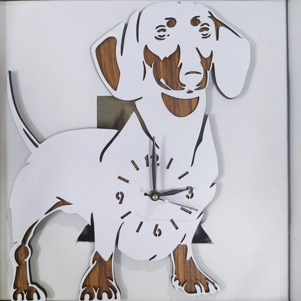Laser Cut Wooden Dachshund Dog Wall Clock