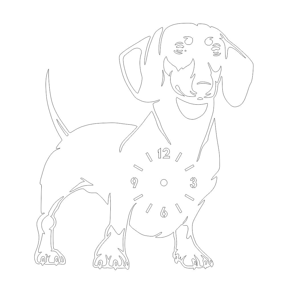 Laser Cut Wooden Dachshund Dog Wall Clock