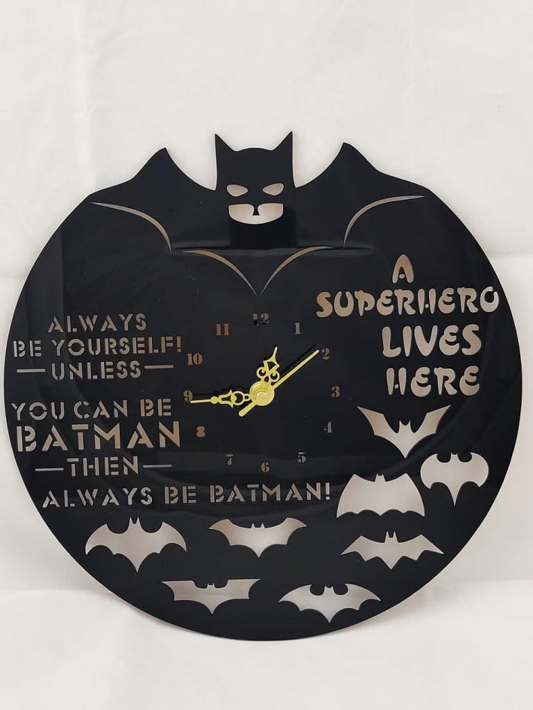 Laser Cut Batman Themed Wall Clock