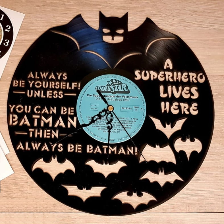 Laser Cut Batman Themed Wall Clock