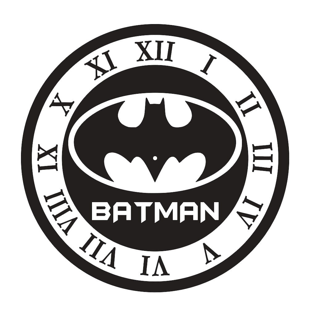 Laser Cut Batman Themed Wall Clock with Roman Numeral