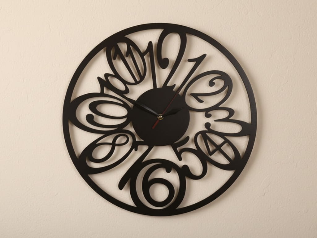 Laser Cut Wooden Big Numbers Wall Clock