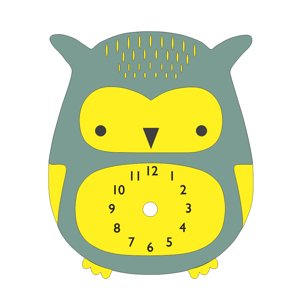 Laser Cut Wooden Owl Wall Clock
