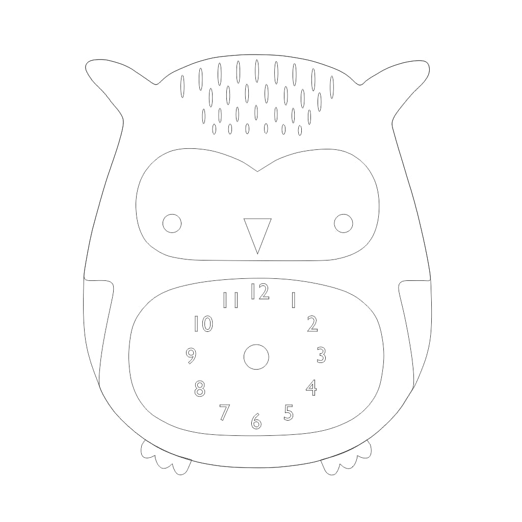 Laser Cut Wooden Owl Wall Clock
