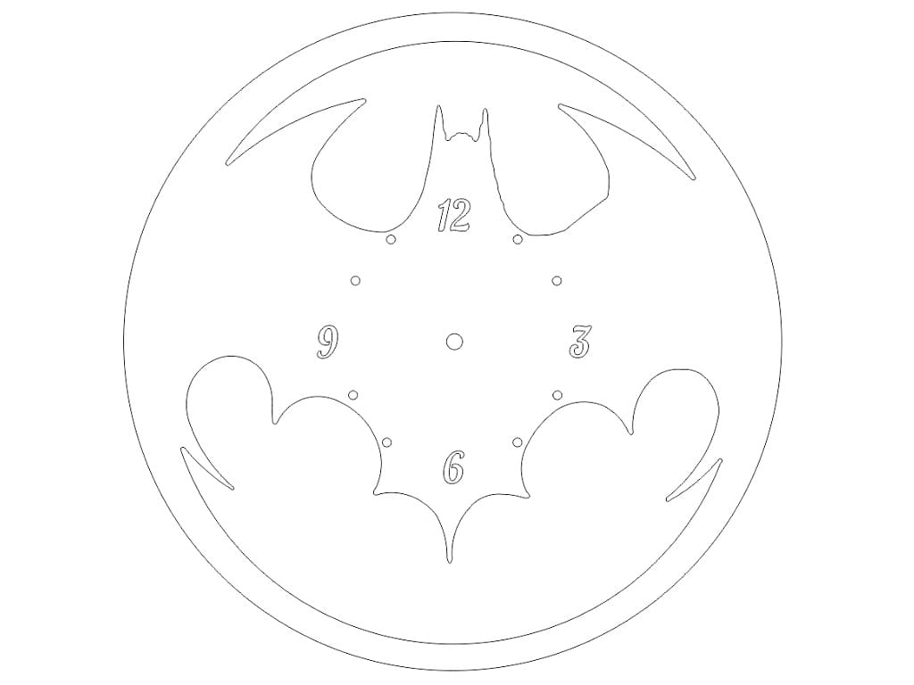 Laser Cut Wooden Batman Superhero Wall Clock