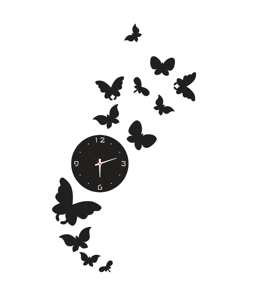 Laser Cut Butterfly Themed Wall Clock for Home Decor