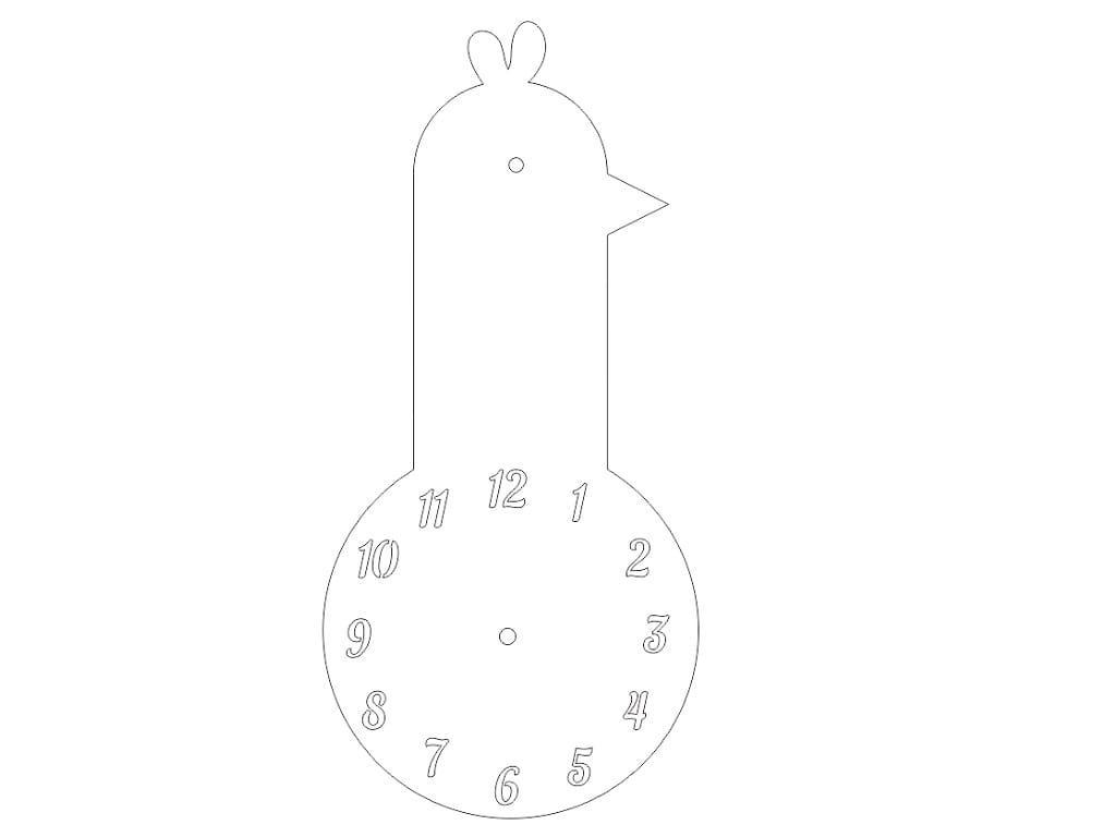 Laser Cut Wooden Duck Wall Clock