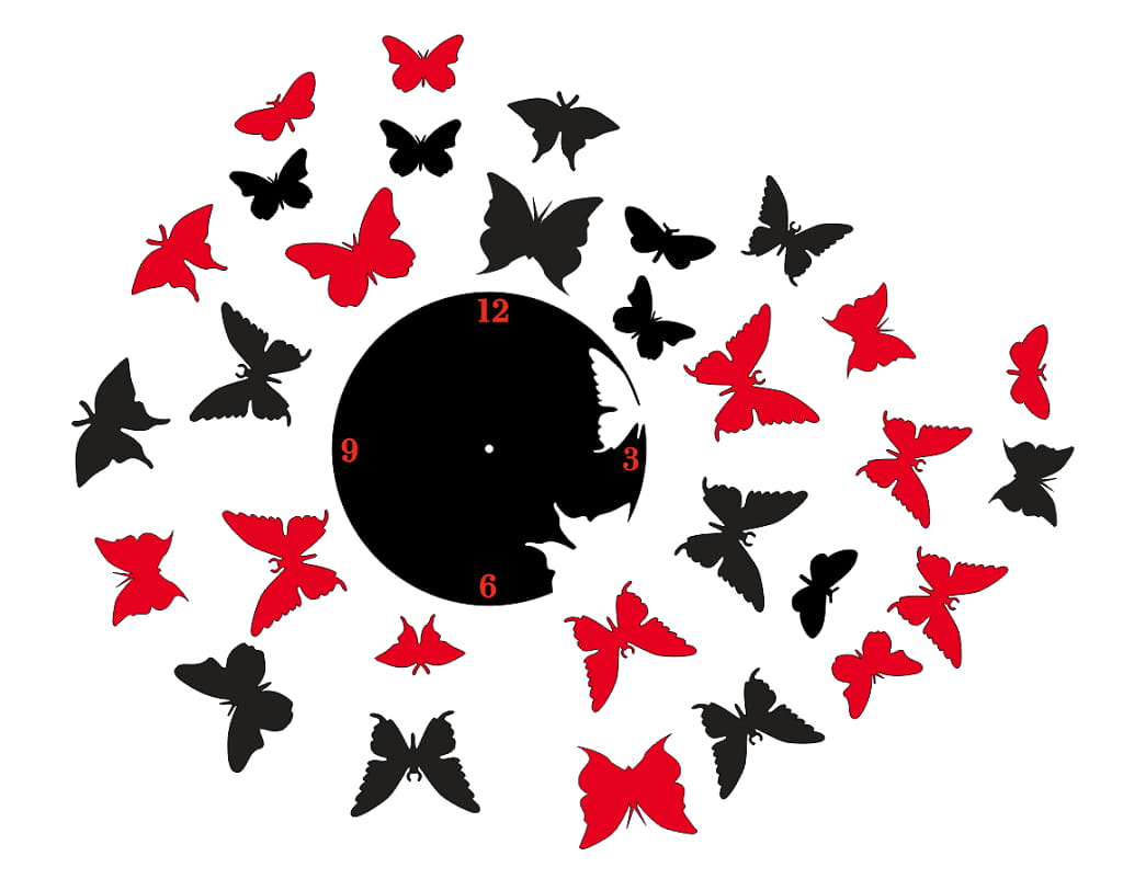 Laser Cut Butterfly Wall Clock Decorative Wall Art