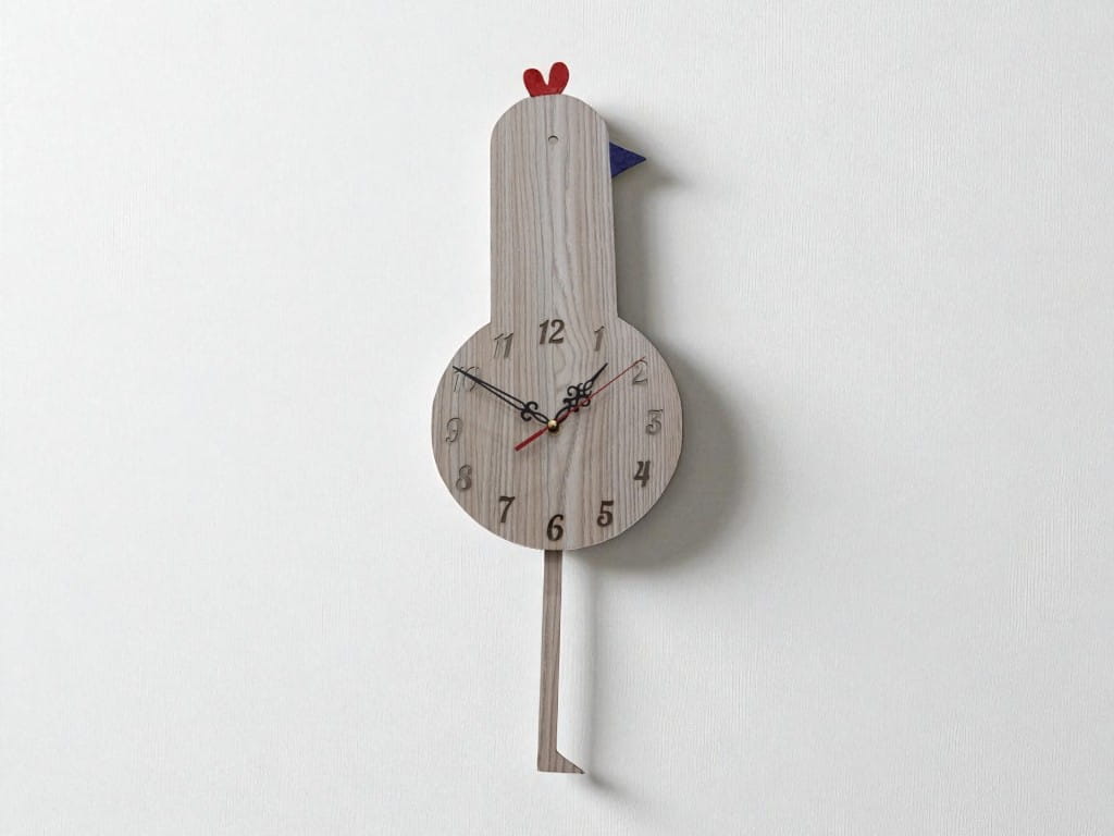 Laser Cut Wooden Duckling Pendulum Wall Clock