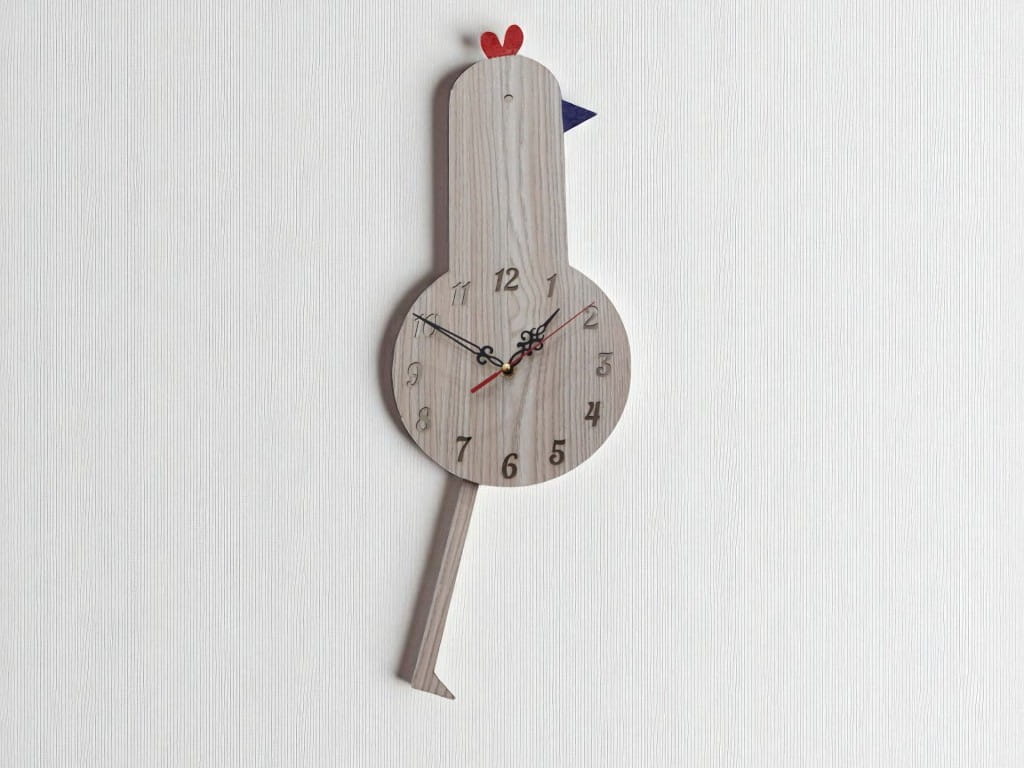 Laser Cut Wooden Duckling Pendulum Wall Clock