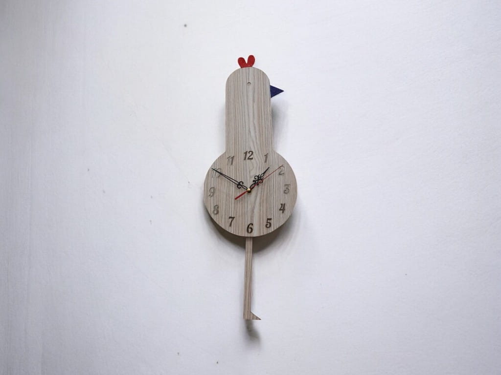 Laser Cut Wooden Duckling Pendulum Wall Clock