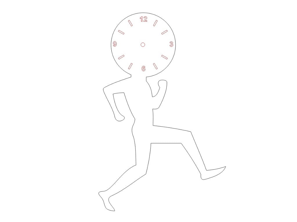 Laser Cut Uomino Running Man Wall Clock
