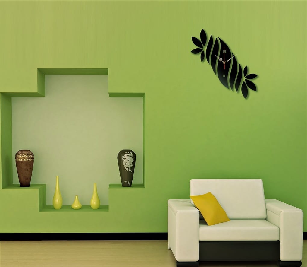 Laser Cut 3D Modern Leaves Style Wall Clock