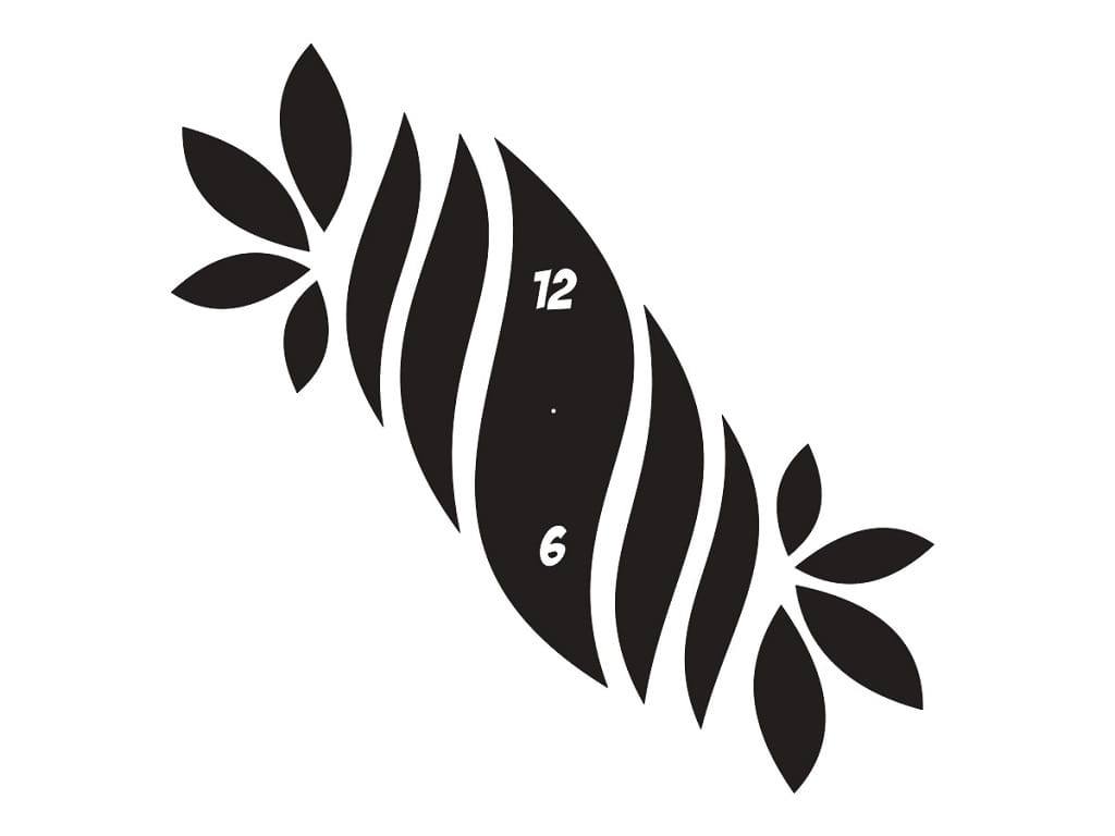 Laser Cut 3D Modern Leaves Style Wall Clock