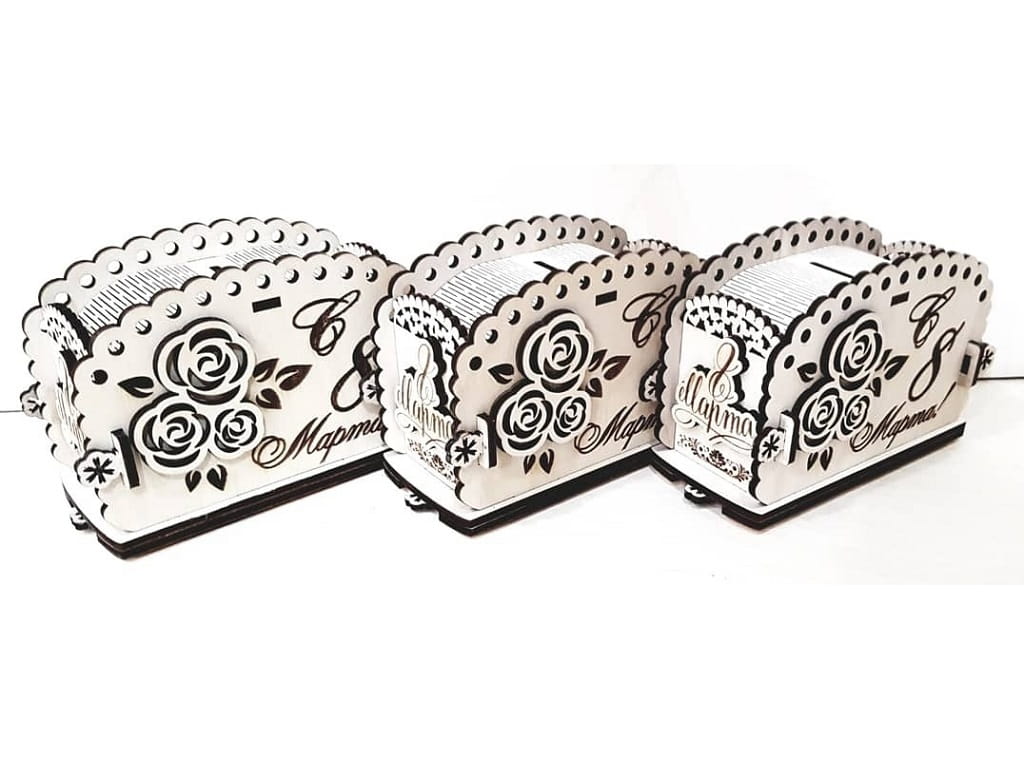 Laser Cut Wooden Money Box for Womens Day