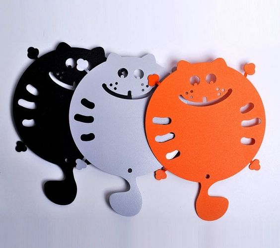 Laser Cut Cute Cat Trivet for Kitchen