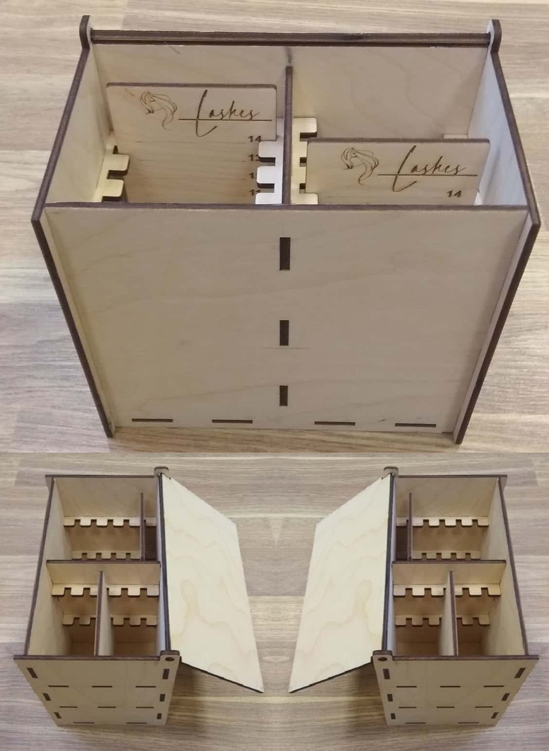 Eyelash Packaging Box Two Rows 150x75cm Laser Cut File