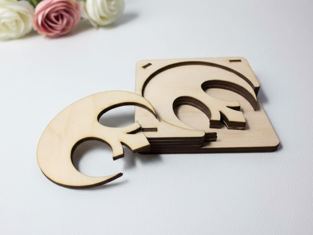 Laser Cut Wooden Star Wars Rebel Alliance Logo Coaster Set