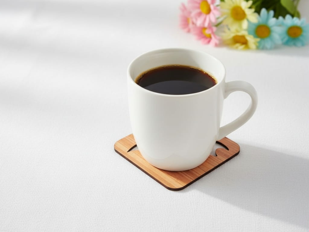 Laser Cut Wooden Bat Tea Coaster