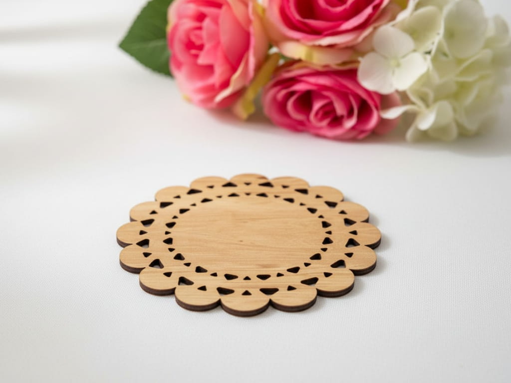 Laser Cut Decorative Tea Cup Coaster