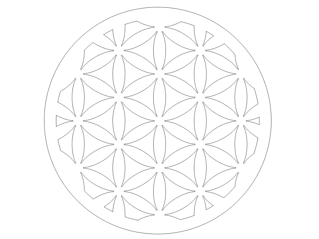 Laser Cut Flower of Life Wooden Tea Coaster